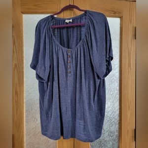 Retrology short sleeve blue boho 2X